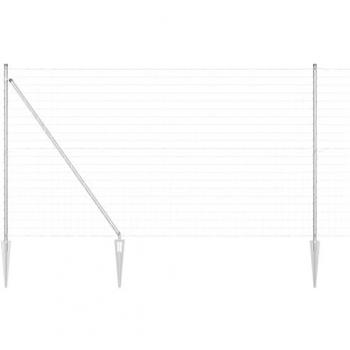 Recinzione con Pali Argento 1.6x10 m di Acciaio Zincoato