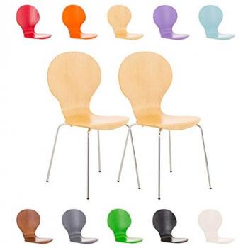 Chaises empilables en bois Diego – Pack 2 pièces