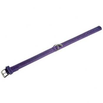 Karlie - Hondenhalsband van buffelleer (lavendel)