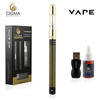 E‑Shisha Cigma Slim Schwarz – Nikotinfrei, wiederaufladbar, Clearomizer