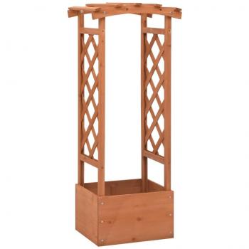 Jardinière en bois de sapin avec treillis et arche 49x39x117 cm