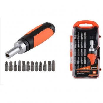 Set di Cacciaviti a Cricchetto 21 Pezzi Magnetico Doppia Funzione 92192