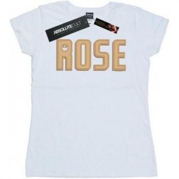 Camiseta femenina Star Wars The Rise Of Skywalker con texto rosa