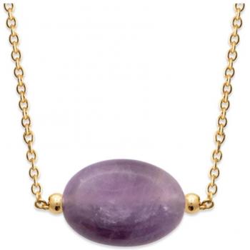 Collar de Oro Laminado 'Mineralia' con Piedra Amatista