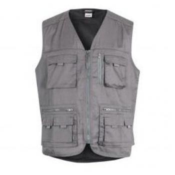 Chaleco gris con bolsillos VELILLA - Talla XL