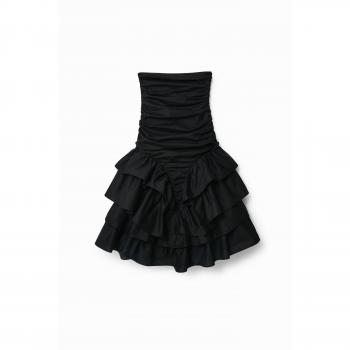 Falda Volante Negra Stella Jean