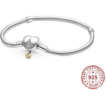 Cuentas de plata esterlina 925 auténticas en forma de corazón, accesorio para mujer