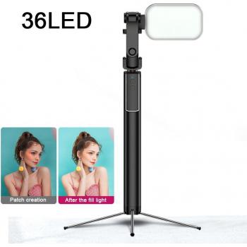 Extendable Bluetooth Selfie Stick Tripod with Fill Light for iPhone/Android/Huawei