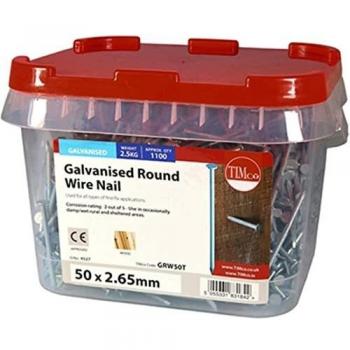 Galvanized Round Wire Nails 50x2.65mm 2.5kg by Timco