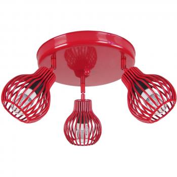 TOSEL Rugby LED Plafonnier – Métallique rouge, 28 × 20 cm