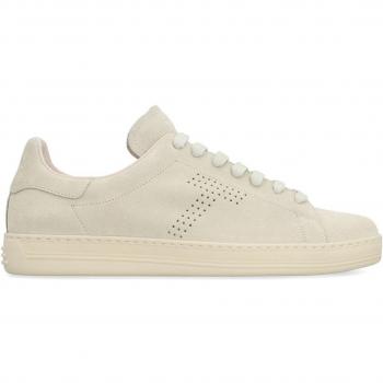 Tom Ford White‑Panna Leather Sneakers – Model 3WW01, Size 8½ US