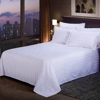 King Size Striped Sateen Microfiber Bed Sheet - Breathable Deep Pocket (No Pillowcases)