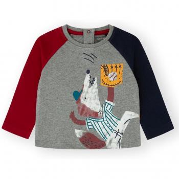 Camiseta Infantil Manga Larga Lobo Canadá