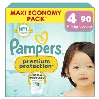 Pampers Confort Peau Premium T4 Maxi Pack 90 Couches 9-14 kg