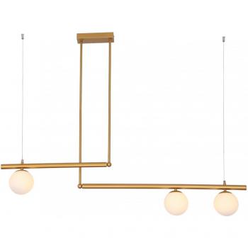Luz Kosilum 120cm: Lámpara de techo de metal y vidrio blanco