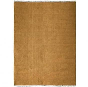 The Deco Factory Tapis en jute et coton avec franges ocre 190x290