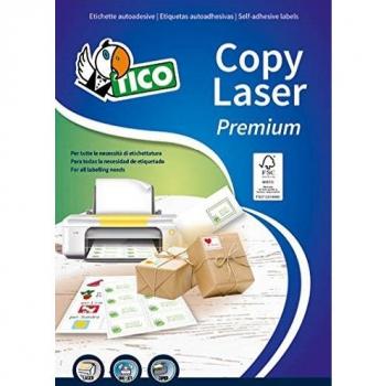 Etichette adesive Copy Laser Premium Tico senza Margini - A4 - 70x37 mm - LP4W-7037 (Bianco Conf. 100)