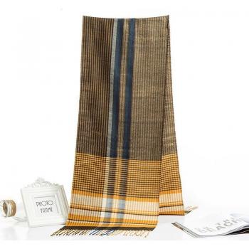 Classic Plaid Cashmere Scarf for Men
