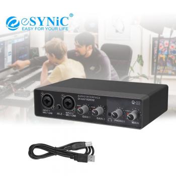 ESYNiC 192Khz/24 Bit USB Audio Interface Mic Preamplifier