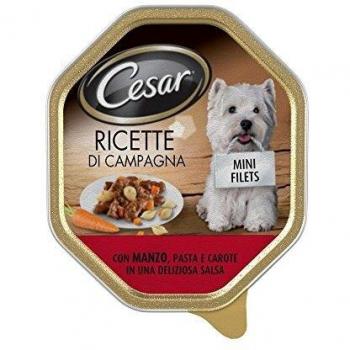 Cesar Ricette di Campagna Manzo, Pasta e Carote per Cani in Salsa 150 Gr