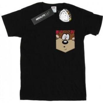 Looney Tunes Tasmanian Devil Face Faux Pocket Tee