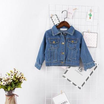 PUDCOCO Kids Denim Fall Coat with Button, 1-6 Y Old Girls' Top