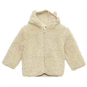 S.Oliver Plüschjacke Kapuze mit Ohren - beige - Unisex - Größe 68