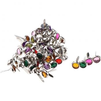 Mini Round Rhinestone Head Brads