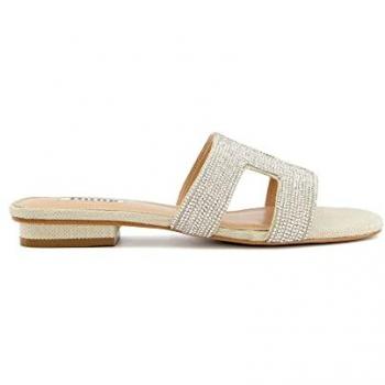 Dune London Womens Ladies Loupe Smart Slider Sandals - Silver Leather - Size UK 5