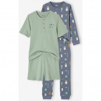 Ensemble pyjama enfant bleu gris « Happy » – Deux pièces