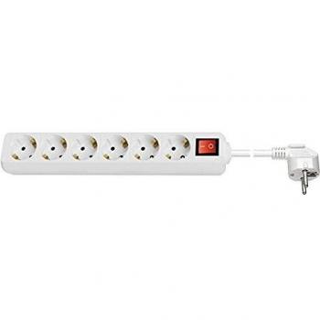 Multiprise 6 prises avec interrupteur 1,5 m Blanc
