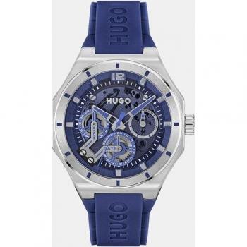 HUGO Montre Grail Squelette 44 mm Bleu