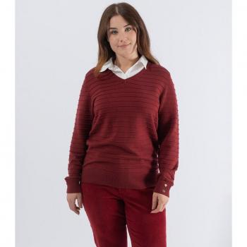 October - Suéter ottoman con cuello camisero