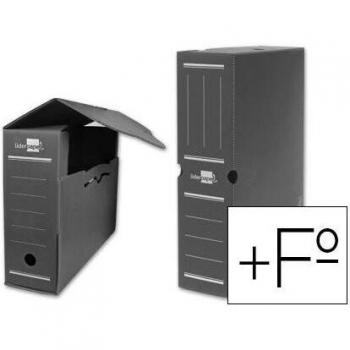 Caja archivo definitivo plástico Liderpapel gris 387x275x105 mm - DF16
