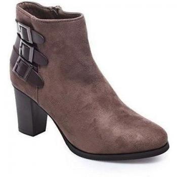 La Modeuse-Botines de ante con talón grueso, Marrón (marrón), 40 EU