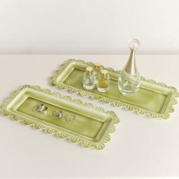 Melody Maison Green Enamel Trays (Set of 2)