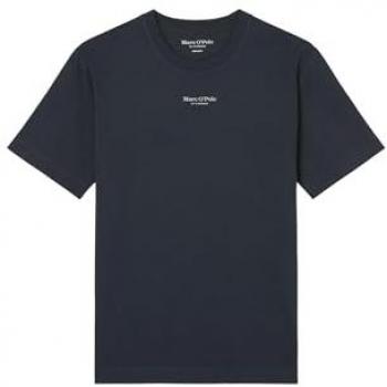 Marc O’Polo Camiseta Azul Nocturno con Detalle Blanco