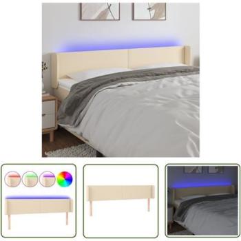 Tête de Lit Éclairante Crème 183x16x78/88 cm