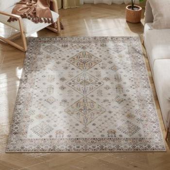 HOMCOM Classic Brown‑Beige Large Floor Mat – 170×120 cm