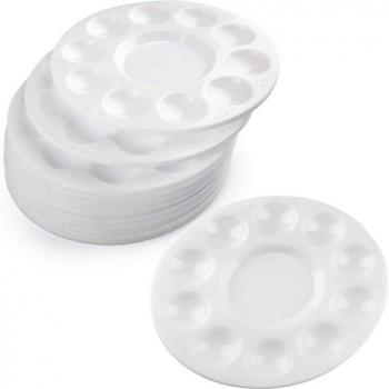 12PCS Round Plastic Paint Trays for Acrylic Oil Watercolor Craft DIY Art