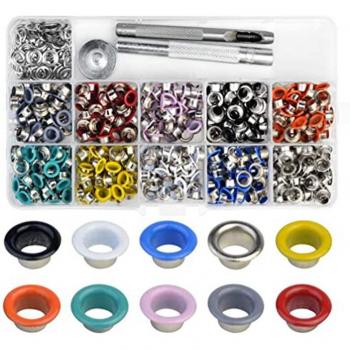 500 Sets Grommets Eyelets with Installation Tools (3/16 Inch)