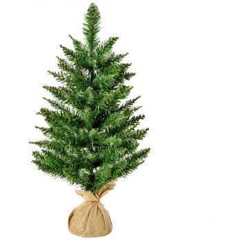 Árbol de Navidad Artificial 60 cm Ignífugo con Base de Cemento Decoración Navideña