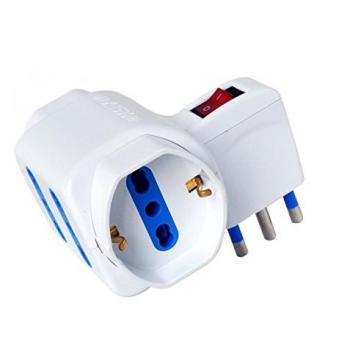 Adapter with 16a Plug and 2 Italian Sockets/ 2 Schuko Sockets - Techly