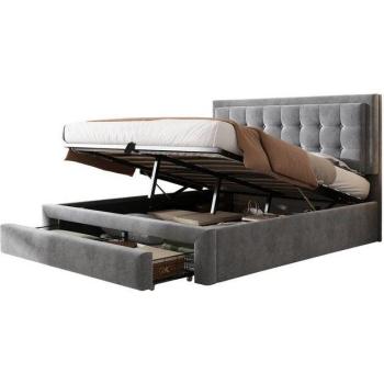 Cama matrimonial Wishdor con 2 cajones y somier metálico