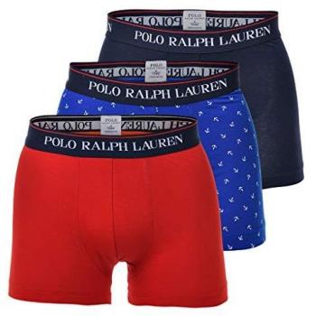 Ralph Lauren Polo Men's Multicolored Cotton Boxer Briefs Trunk Pack - Size Small (3-Pack)