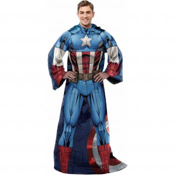 Northwest Marvel's Captain America, First Avenger 48 71-inch Adult Fleece Comfy Throw Company, Blue,Red