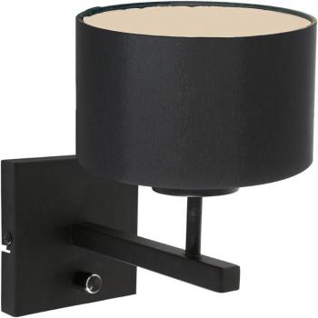 Steinhauer Wandleuchte Metall Stoff Schwarz