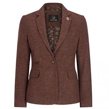 Camel‑Tone 1920s Herringbone Tweed Jacket