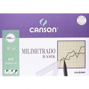Pack Mini-Canson A4 Millimétré 12 Feuilles – Sépia
