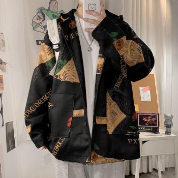 Chaqueta de Gran Tamaño para Hombre, Ropa Exterior Holgada, Estilo Hip-Hop Otoñal
